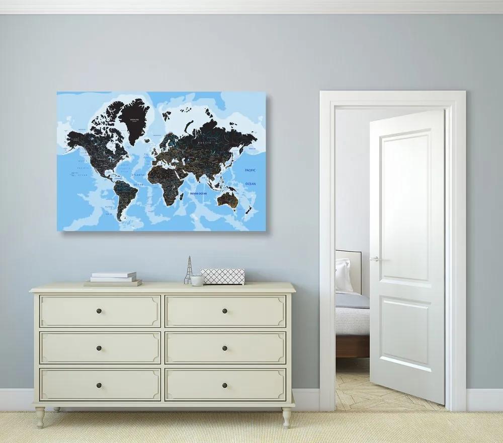 Εικόνα σύγχρονο παγκόσμιο χάρτη - 90x60
