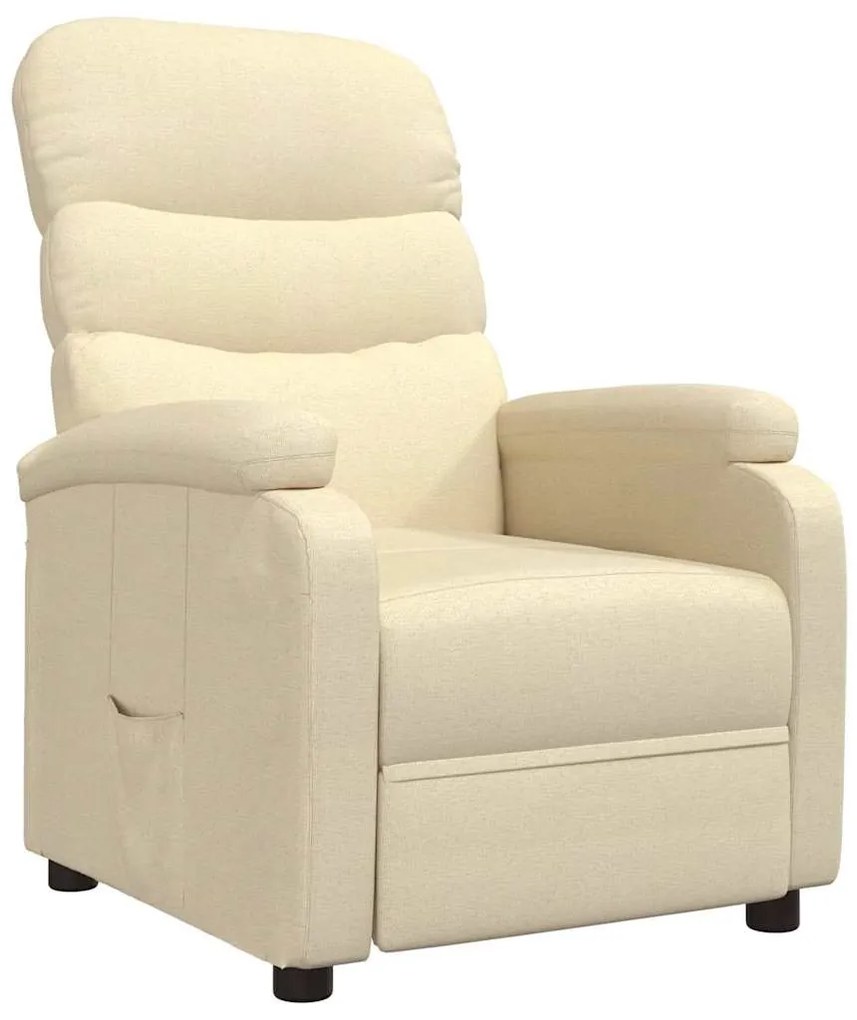 vidaXL Πολυθρόνα Ανακλινόμενη Κρεμ Υφασμάτινη