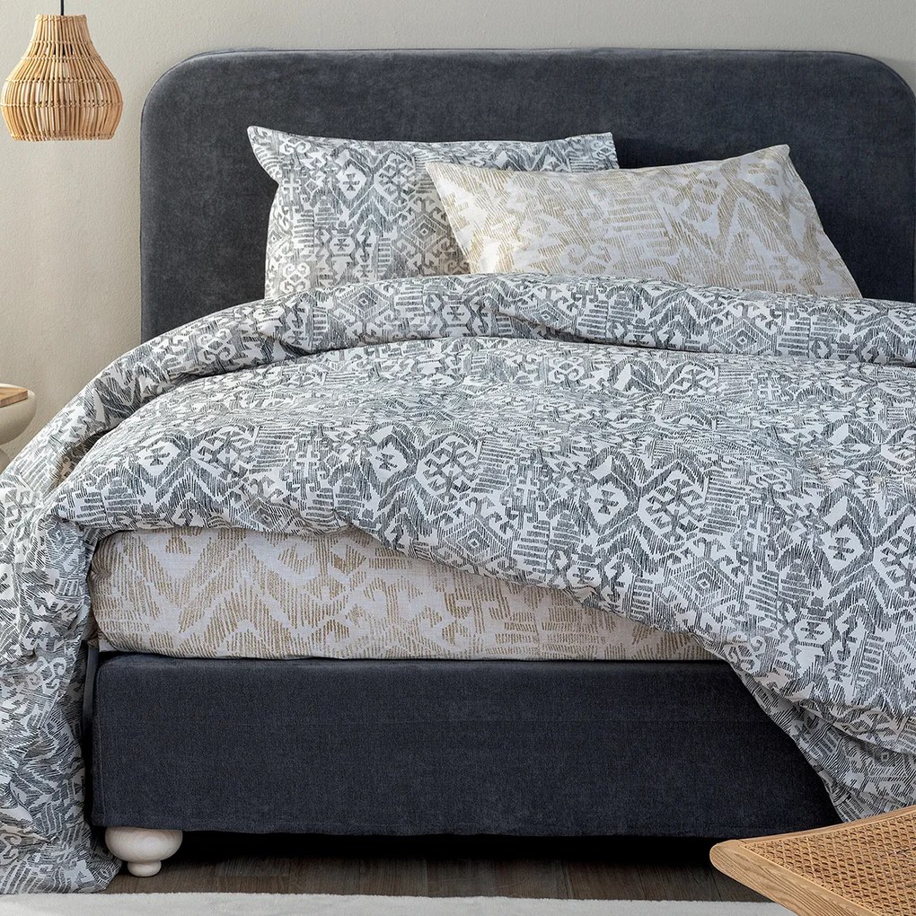 Σεντόνια Υπέρδιπλα (Σετ) Palamaiki Fashion Life FL6292 Γκρι Με Λάστιχο 170x200+30