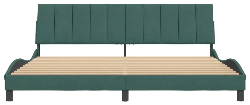 vidaXL Σκελετός Κρεβατιού Χωρίς Στρώμα Hanko Πράσινο 200x200εκ. Βελούδινο