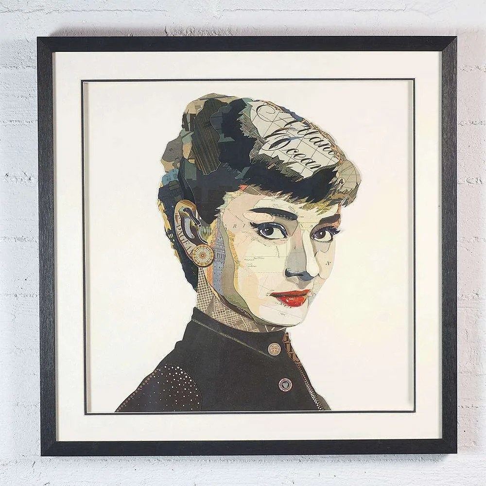 Πίνακας Κολάζ Audrey Hepburn 3600-5 75x75cm Multi Supergreens Square Mdf