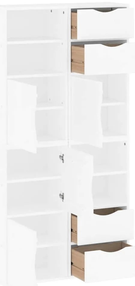 vidaXL Πλαϊνά ντουλάπια 4 τεμ. ODDA 40x24x79 εκ. από Μασίφ Ξύλο Πεύκου