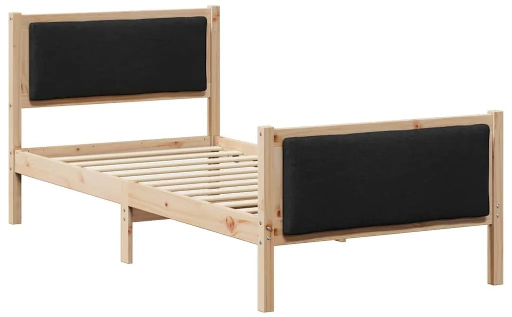 vidaXL Σκελετός Κρεβατιού με κεφαλάρι Μαύρο 90 x 200 cm ύφασμα