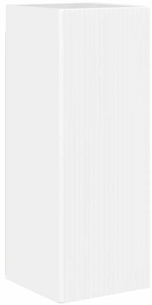 vidaXL Ντουλάπι Τηλεόρασης Τοίχου Λαμπερό Λευκό 30 x 31 x 80 εκ.