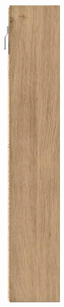 vidaXL Βιτρίνα με ράφι Επιτοίχιο Άλλο artisan δρυς 100 x 8.5 x 50 cm