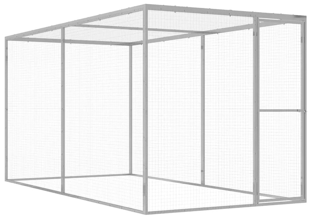 vidaXL Κλουβί Γάτας 3 x 1,5 x 1,5 μ. από Γαλβανισμένο Χάλυβα