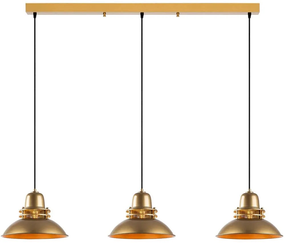 Φωτιστικό Οροφής - Ράγα Tibet 521SHN3564 144x34x123cm 3xE27 40W Gold Opviq