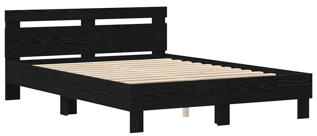 vidaXL Σκελετός Κρεβατιού Μαύρη δρυς 140 x 190 cm Επεξεργασμένο ξύλο