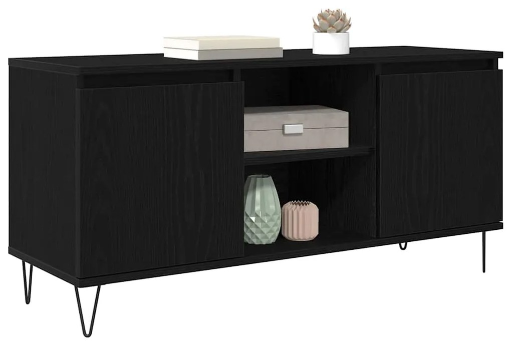 vidaXL Ντουλάπι TV Μαύρη Οξυά 104 x 35 x 50 εκ. Επεξεργασμένο ξύλο