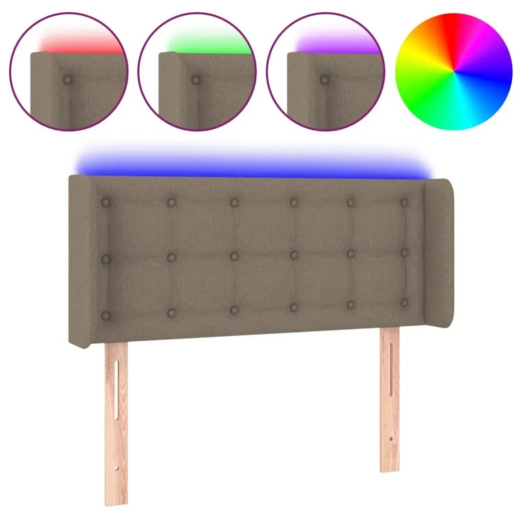 Κεφαλάρι Κρεβατιού LED Taupe 103x16x78/88 εκ. Υφασμάτινο - Μπεζ-Γκρι