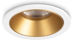 Χωνευτό Σποτ Φωτιστικό Οροφής LED 5,5W Λευκό-Χρυσό 3000Κ Φ5,8cm Trim Game 349084 Ideal Lux 349084