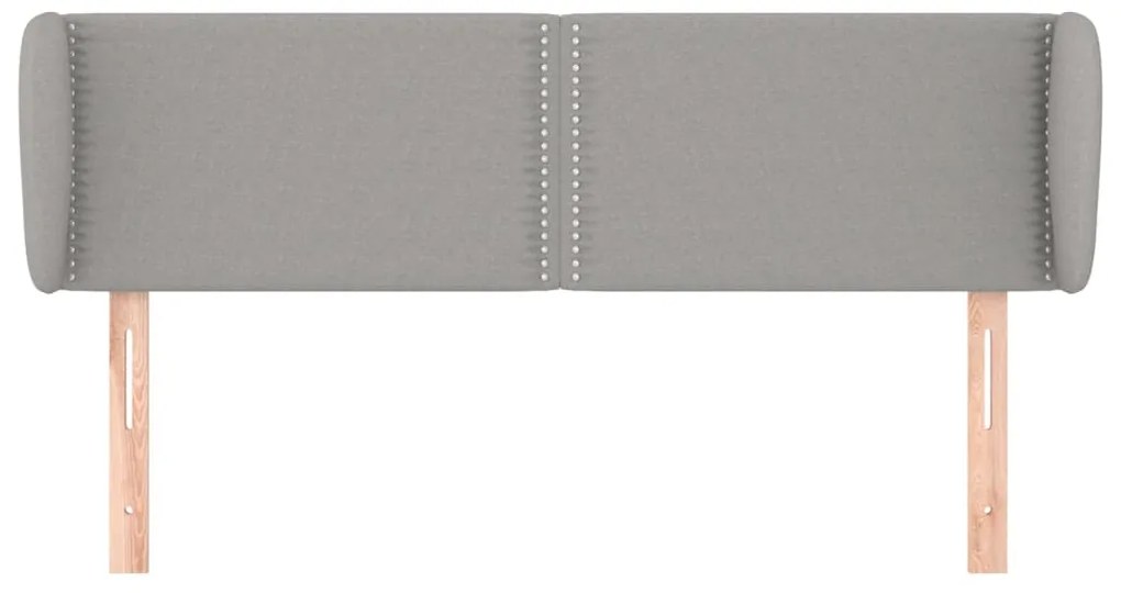 vidaXL Κεφαλάρι με Πτερύγια Ανοιχτό Γκρι 147x23x78/88 εκ. Υφασμάτινο