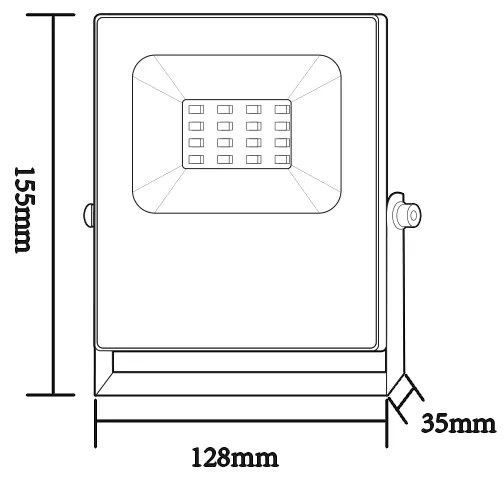 BLACK LED SMD FLOOD LUMINAIRE IP66 10W RGBW 230V - Q10RGBW - Q10RGBW