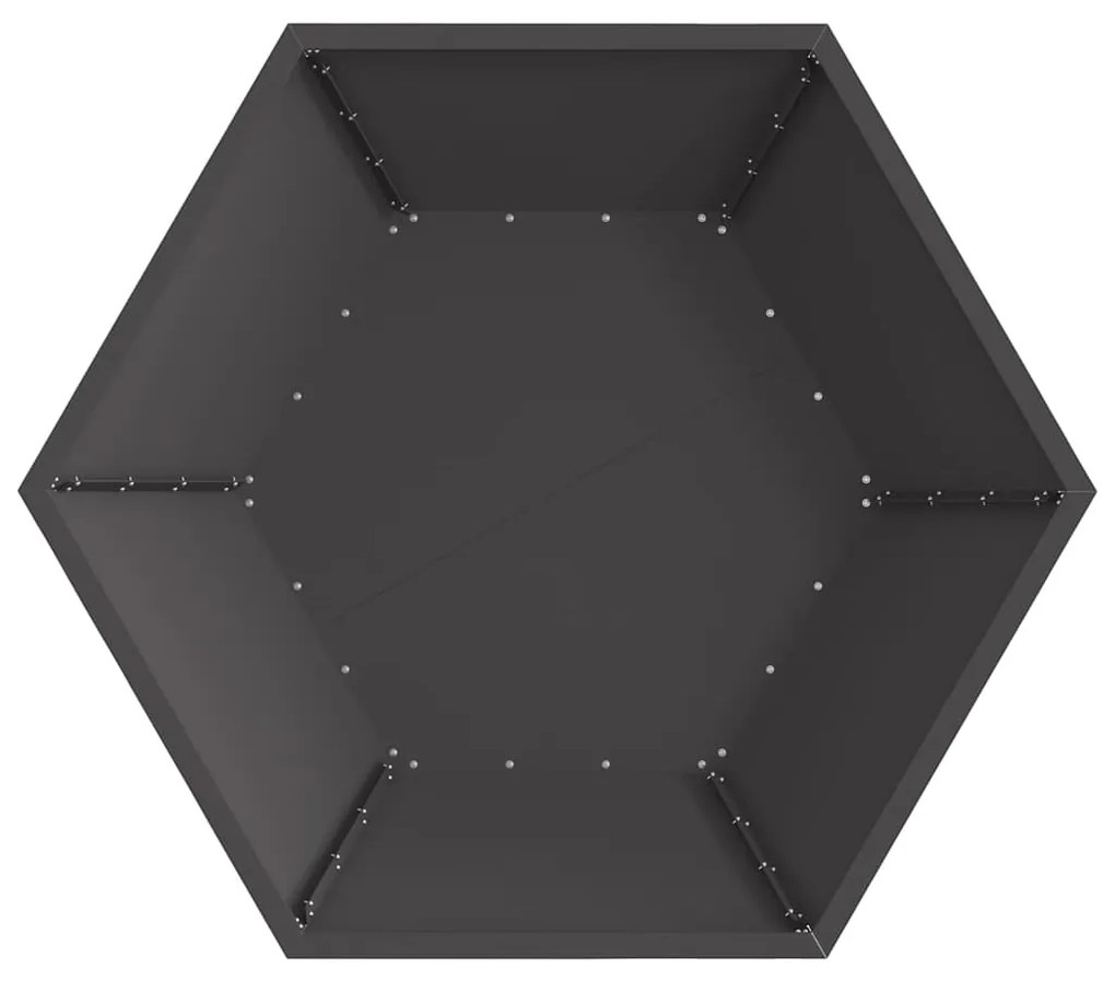 vidaXL Φωτιά Πυρκαγιάς Εξαγωνική Μαύρη 100x100x28 εκ Ατσάλι