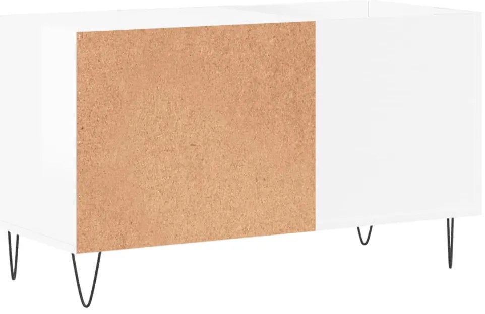 vidaXL Δισκοθήκη Γυαλ. Λευκή 85 x 38 x 48 εκ. από Επεξεργασμένο Ξύλο