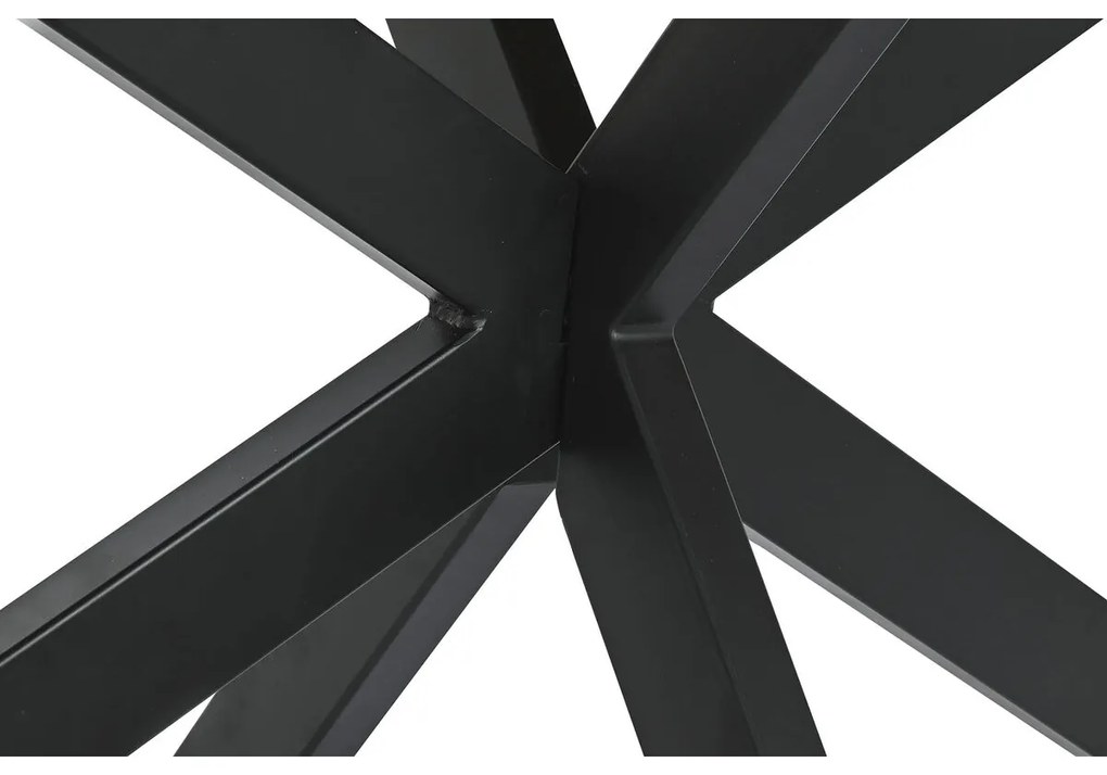 Τραπεζαρία DKD Home Decor Μαύρο Φυσικό Μέταλλο Ξύλο από Μάνγκο 200 x 100 x 76 cm