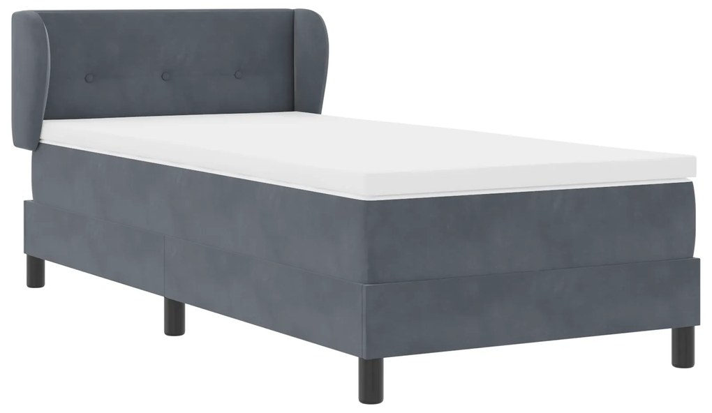 vidaXL Κρεβάτι Box Spring με στρώμα σκούρο γκρι 80x200 εκ. βελούδο
