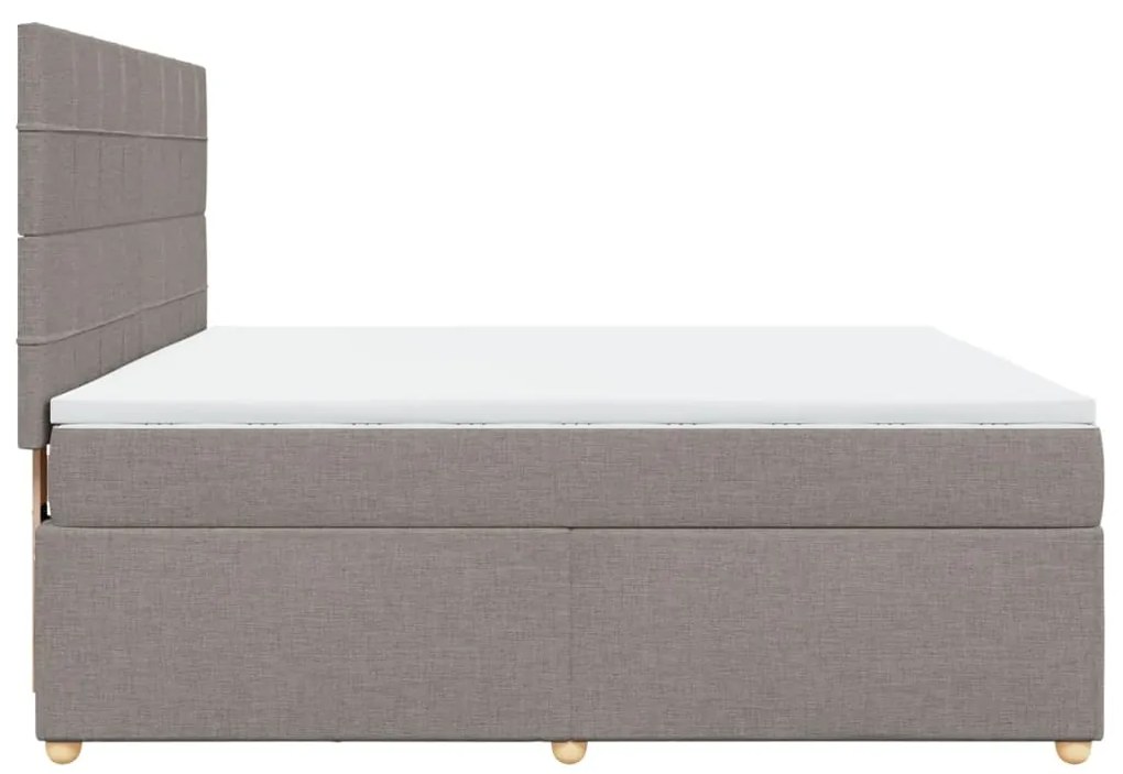 Κρεβάτι Boxspring με Στρώμα Taupe 180x200 εκ. Υφασμάτινο - Μπεζ-Γκρι