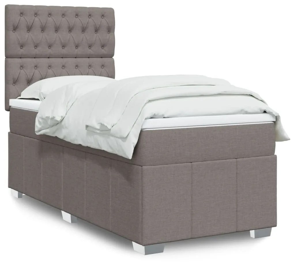 ΚΡΕΒΑΤΙ BOXSPRING ΜΕ ΣΤΡΩΜΑ TAUPE 100 X 200 ΕΚ. ΥΦΑΣΜΑΤΙΝΟ 3293890