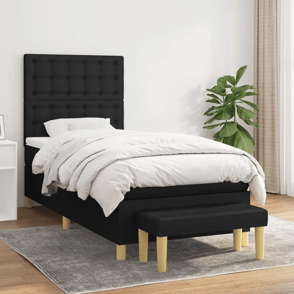 ΚΡΕΒΑΤΙ BOXSPRING ΜΕ ΣΤΡΩΜΑ ΜΑΥΡΟ 80 X 200 ΕΚ. ΥΦΑΣΜΑΤΙΝΟ 3137431