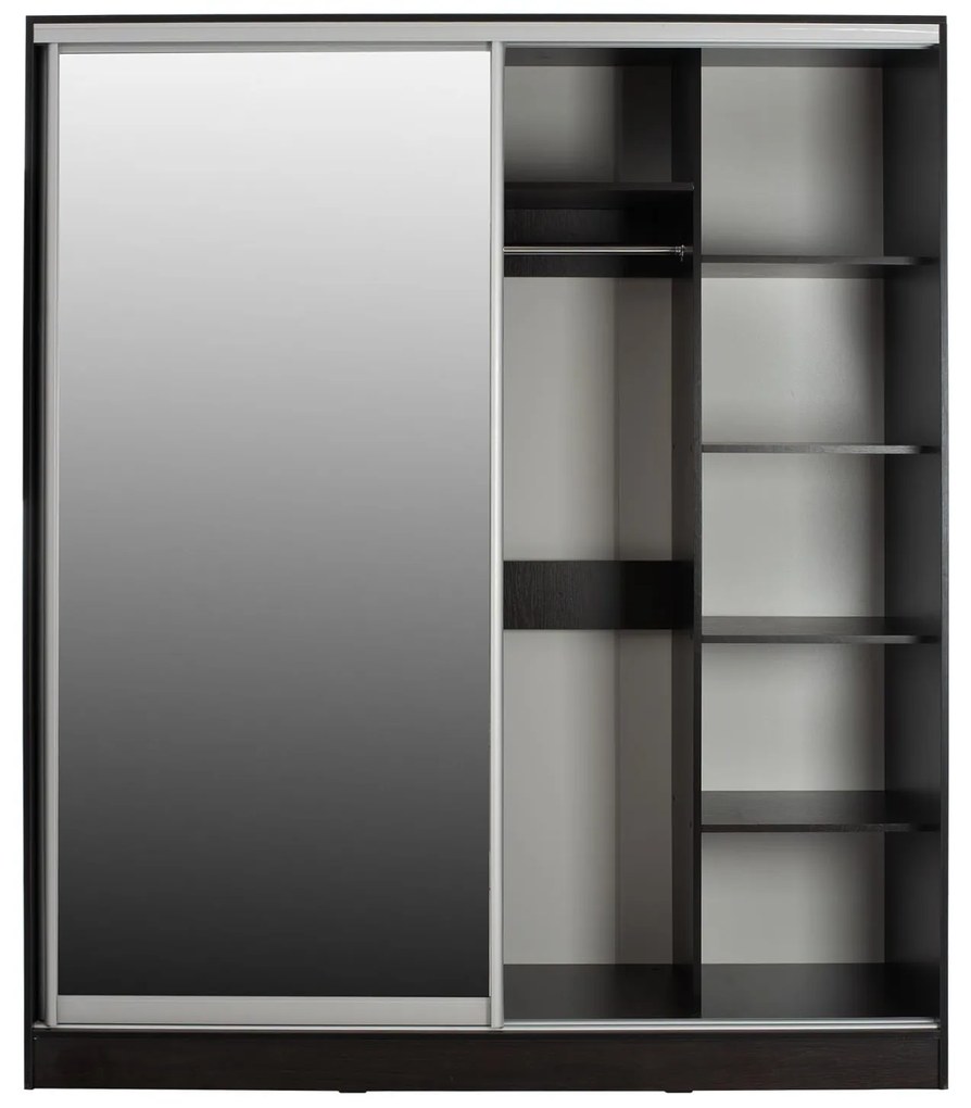 Ντουλάπα Συρόμενη ADLER Δίφυλλη με Καθρέπτη Wenge 160x60x210Υεκ. 160x60x210 εκ.