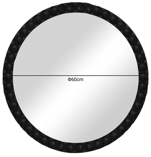 Καθρέπτης Mebel Inart μαύρο pp Φ60x3.5εκ 60x3.5x60 εκ.