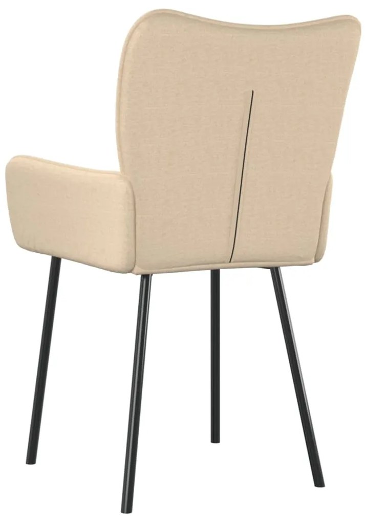 vidaXL Καρέκλες Τραπεζαρίας 2 τεμ. Κρεμ Υφασμάτινες