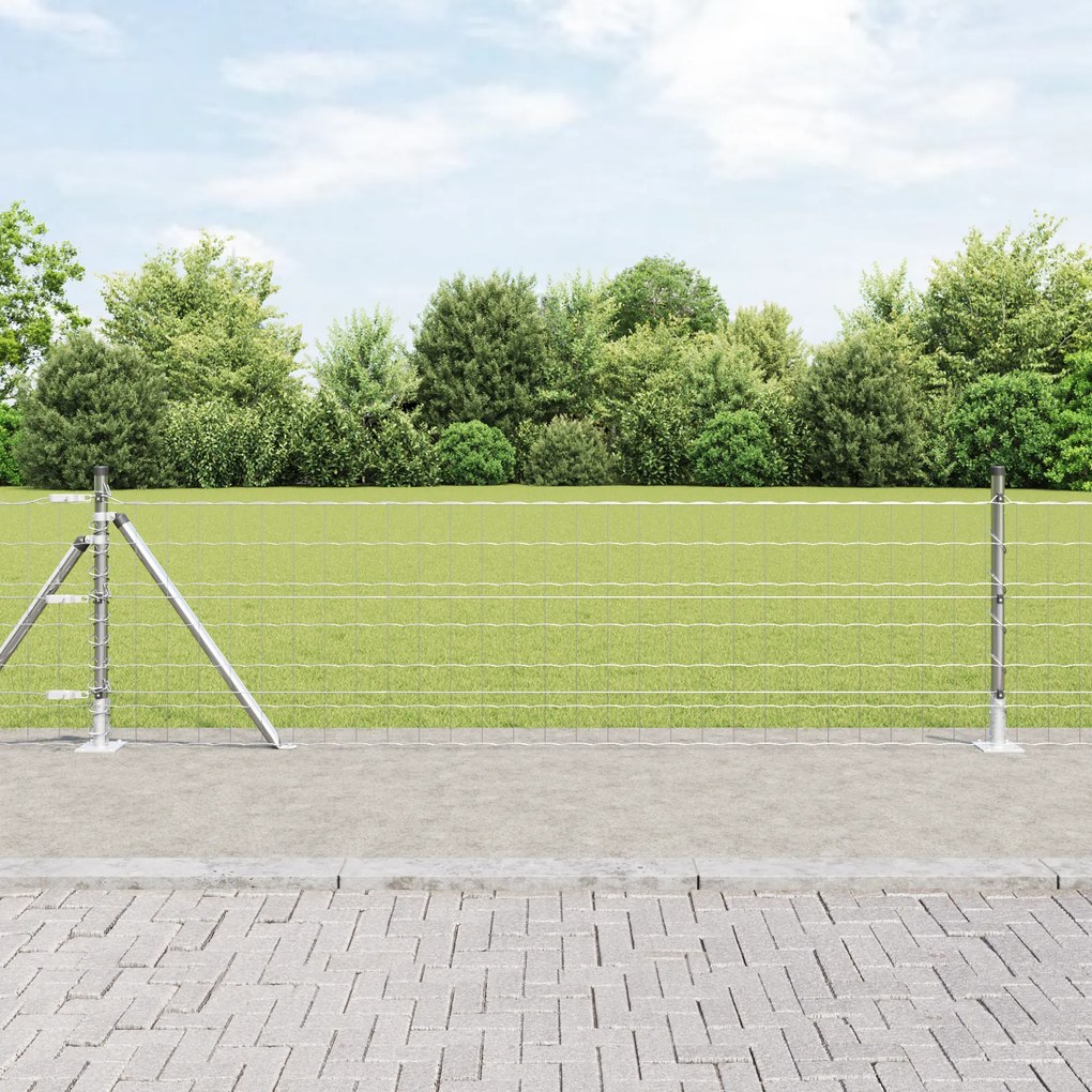 vidaXL Euro Fence με 13 Φλαγγέτες Πόστ 0.4x50 μ Γαλβανισμένος Χάλυβας