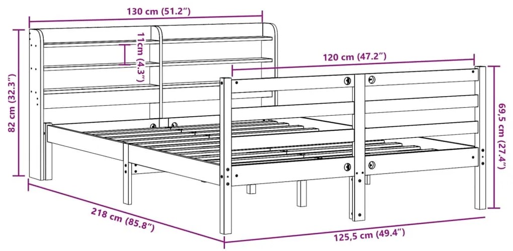 ΣΚΕΛΕΤΟΣ ΚΡΕΒ. ΧΩΡΙΣ ΣΤΡΩΜΑ ΚΑΦΕ ΚΕΡΙΟΥ 120X200 ΕΚ ΜΑΣΙΦ ΠΕΥΚΟ 3306662