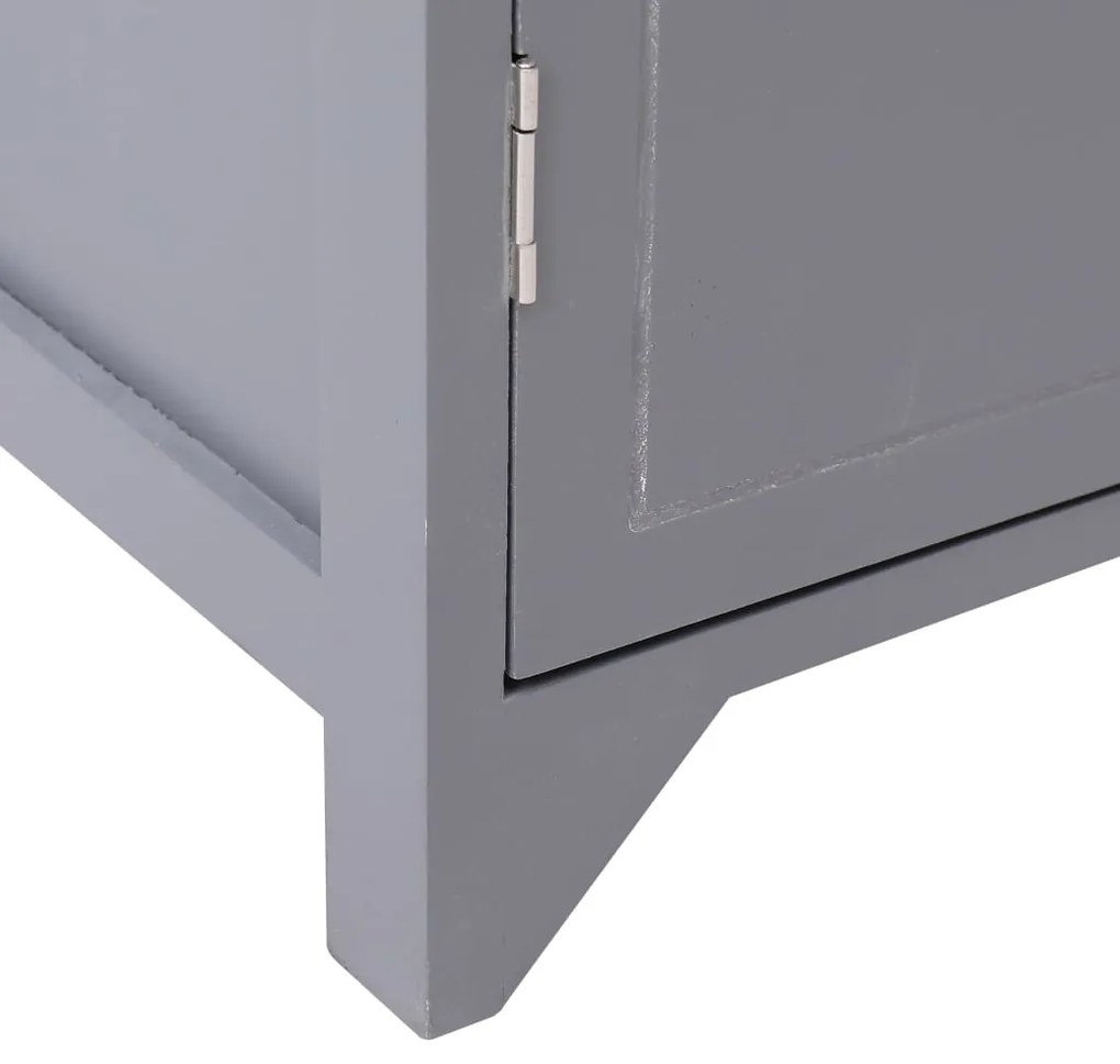 vidaXL Ντουλάπι Μπάνιου Γκρι 46x24x116 εκ. από Ξύλο Παυλώνιας