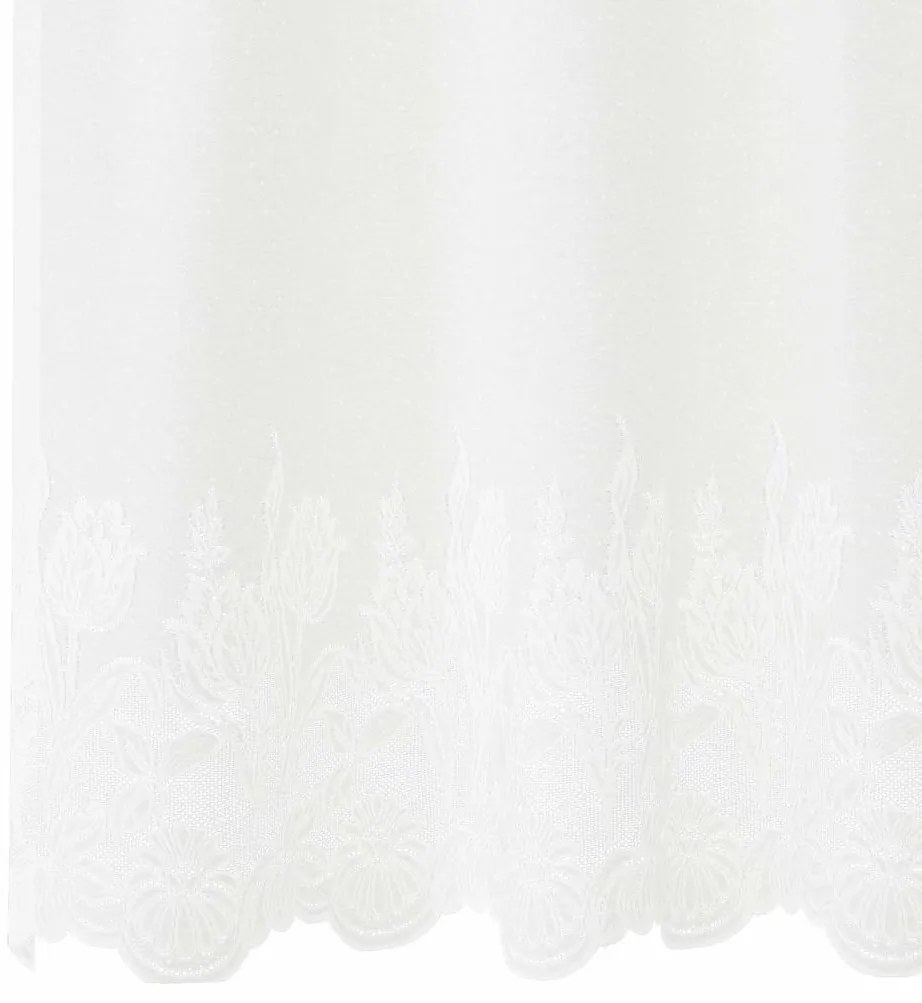 vidaXL Κουρτίνες με κουρτίνες Floral Λευκό 300 x 240 cm Πολυεστέρας