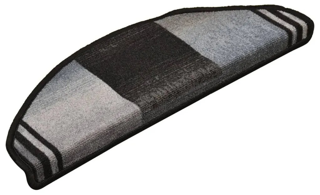 Πατάκια Σκάλας Αυτοκόλλητα 15 τεμ. Μαύρο/Γκρι 65 x 21 x 4 εκ. - Πολύχρωμο