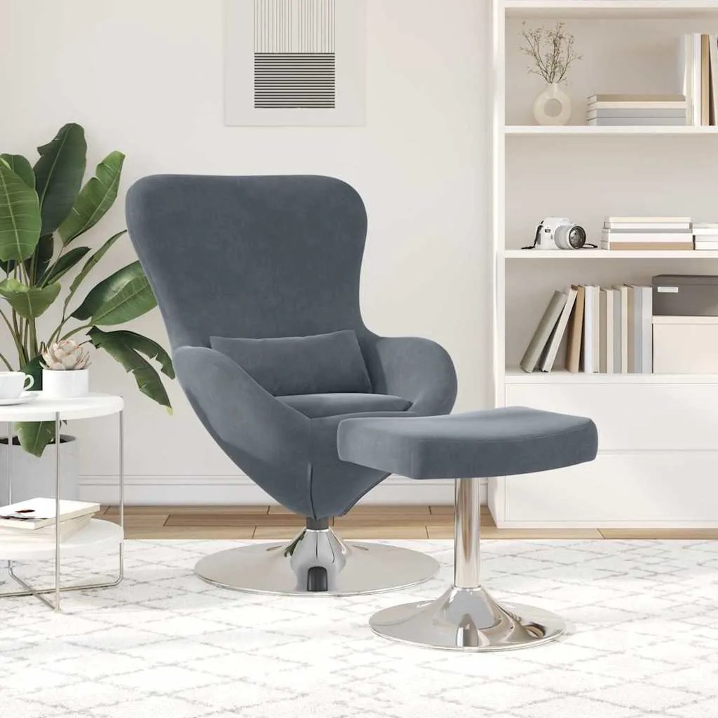 vidaXL Κάθισμα-αυγό 2 pcs Σκούρο γκρι 63 x 73 x 90 εκ Βελούδο