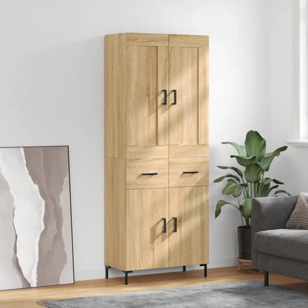 vidaXL Ντουλάπι Sonoma δρυς 69,5 x 34 x 180 εκ. από Επεξεργασμένο Ξύλο