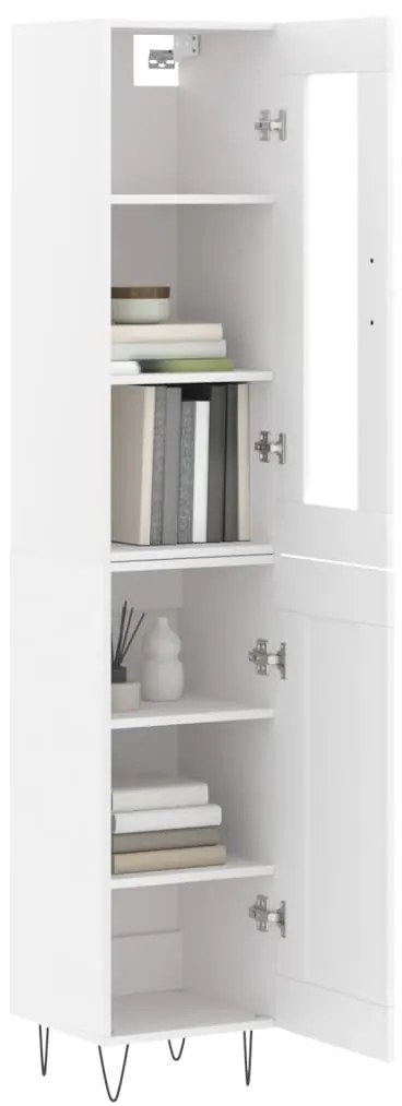 vidaXL Ντουλάπι Λευκό 34,5 x 34 x 180 εκ. από Επεξεργασμένο Ξύλο