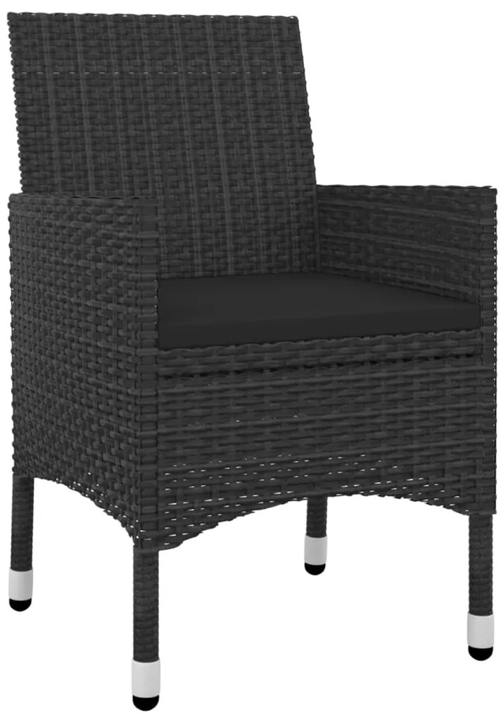 vidaXL Σετ Τραπεζαρίας Κήπου 9 τεμ. Συνθ. Ρατάν/Γυαλί με Μαξιλάρια