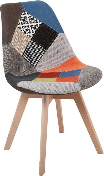 MARTIN Καρέκλα Ξύλο PP, Ύφασμα Patchwork