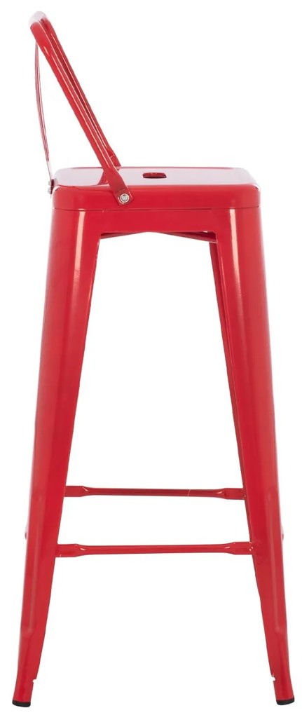 Σκαμπό μπάρ με πλάτη Melita-Pro Μεταλλικό Κόκκινο 42x42x100Υ εκ. 42x42x100 εκ.