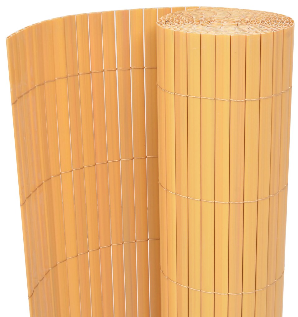 vidaXL Φράκτης Κήπου Διπλής Όψης PVC 150x300 εκ. Κίτρινος