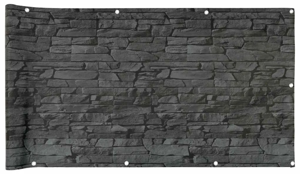 vidaXL Περίφραξη Μπαλκονιού Σχέδιο Ledge Stone Γκρι 400x90 εκ. PVC