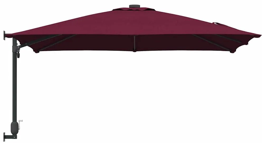 vidaXL Ομπρέλα Κήπου Κόκκινο, Μαύρο 248.5 x 247.5 x 160 εκ.