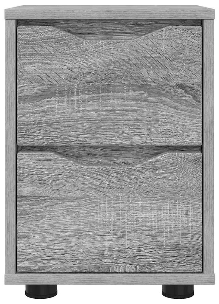 vidaXL Κομοδίνα με συρτάρι 2 pcs Γκρίζο Σονομα 30,5 x 30 x 43 εκ