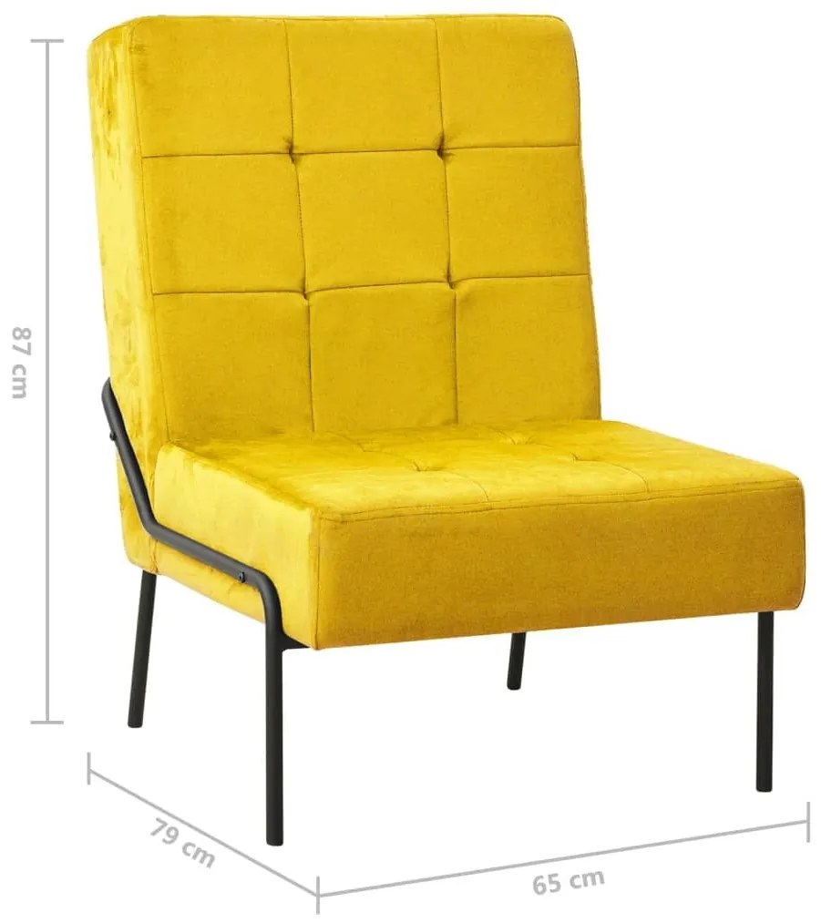 Καρέκλα Χαλάρωσης 65 x 79 x 87 Μουσταρδί Βελούδινη - Κίτρινο