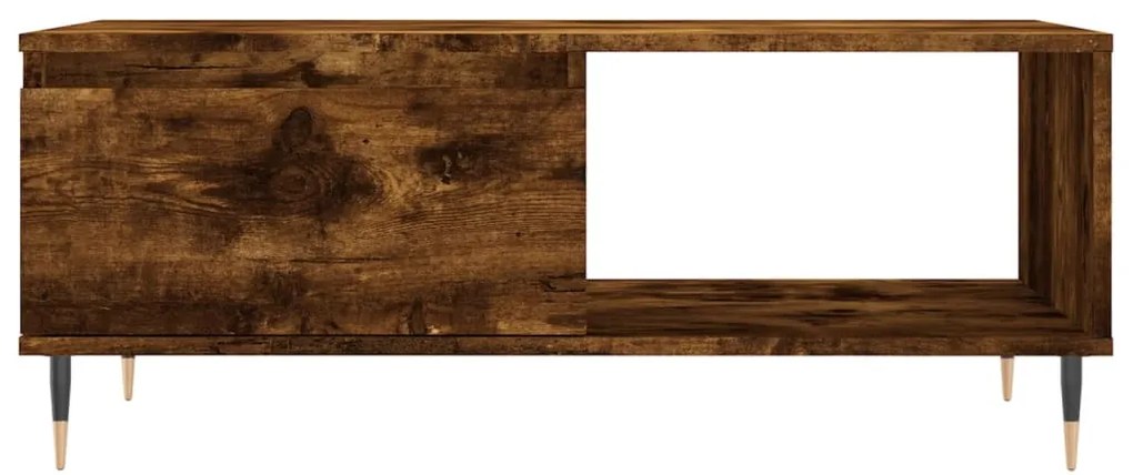 vidaXL Τραπεζάκι Σαλονιού Καπνιστή Δρυς 90x50x36,5 εκ. Επεξεργ. Ξύλο