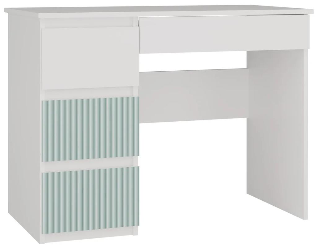 Τραπέζι γραφείου Mandeville E104, Με συρτάρια, 76x98x51cm, 34 kg, Ανοιχτή μέντα, Άσπρο | Epipla1.gr