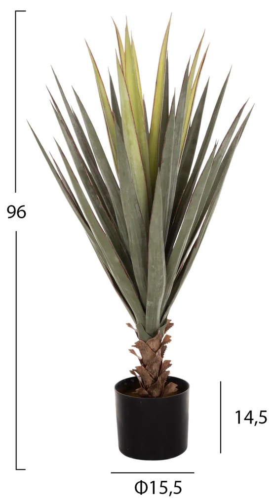 ΔΙΑΚΟΣΜΗΤΙΚΟ ΣΥΝΘΕΤΙΚΟ ΦΥΤΟ HM7986 SISAL AGAVE ΣΕ ΓΛΑΣΤΡΑ Φ15,5x14,5-96Υεκ. (1 Τεμμάχια)