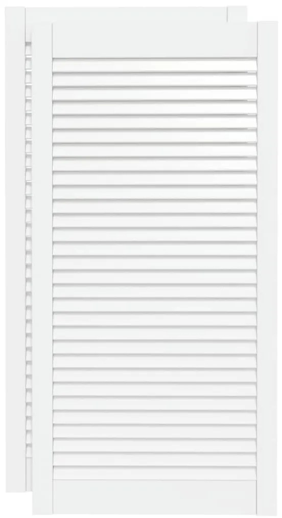 vidaXL Πορτάκια με Περσίδες 2 τεμ. Λευκά 99,3x49,4εκ Μασίφ Ξύλο Πεύκου