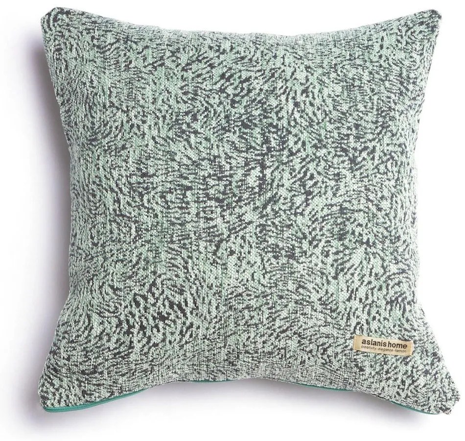 Μαξιλαροθήκη Διακοσμητική Parnassos Classic Mint-Grey Aslanis Home 45X45 Βαμβάκι-Chenille