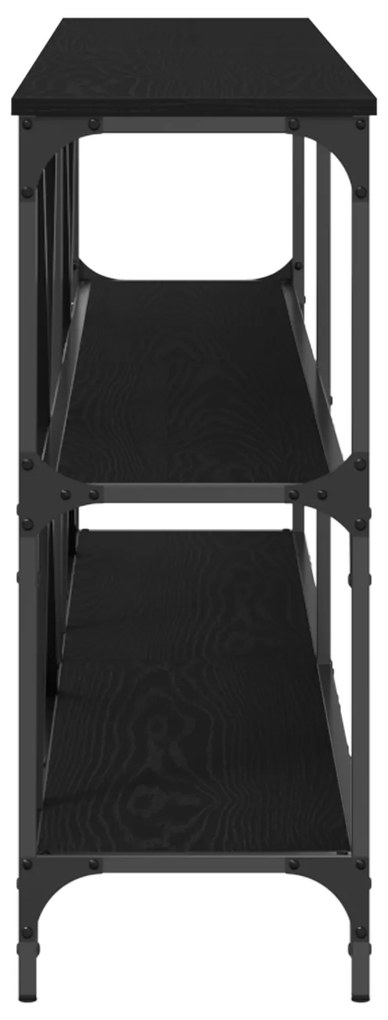 vidaXL Κονσόλα Μαύρη Δρυς 200x30x75 εκ. Κατασκευασμένο ξύλο και ατσάλι