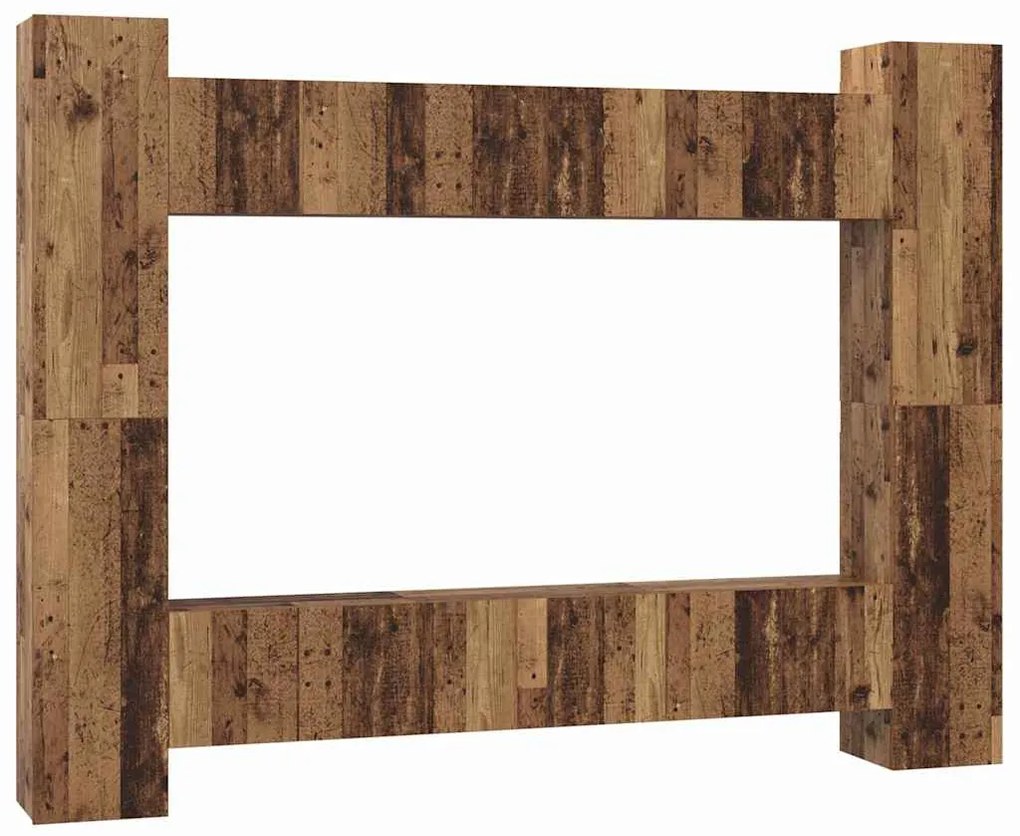 vidaXL Σετ επίπλου τηλεόρασης 10 pcs Παλαιό ξύλο 30.5 x 30 x 90 cm
